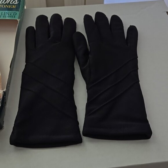 Sensation By Isotoner Fleece Lined Flexible Gloves 4 Way Stretch Water Resistant - Picture 1 of 10